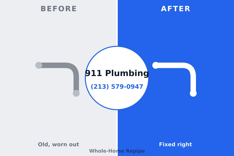 Before and after: plumbing repair Baxter Village, SC